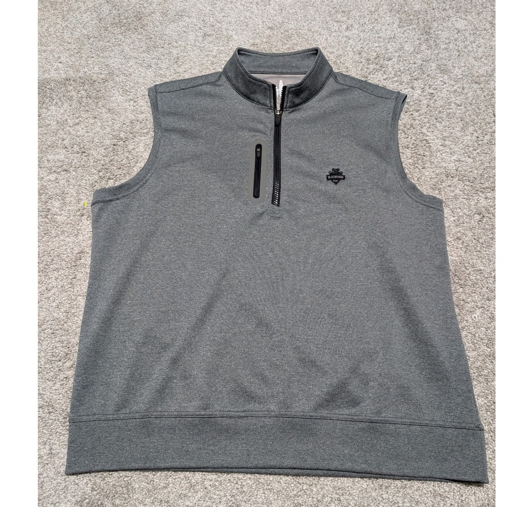 Johnnie-O Vest Mens Large Gray 1/4 Zip Performance Golf Blackhawk Country Club